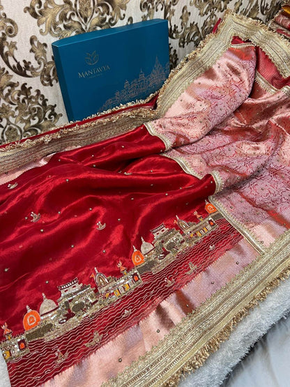 Royal Red Banarasi Ghat