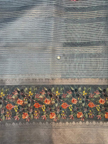 Grey Chiniya Silk