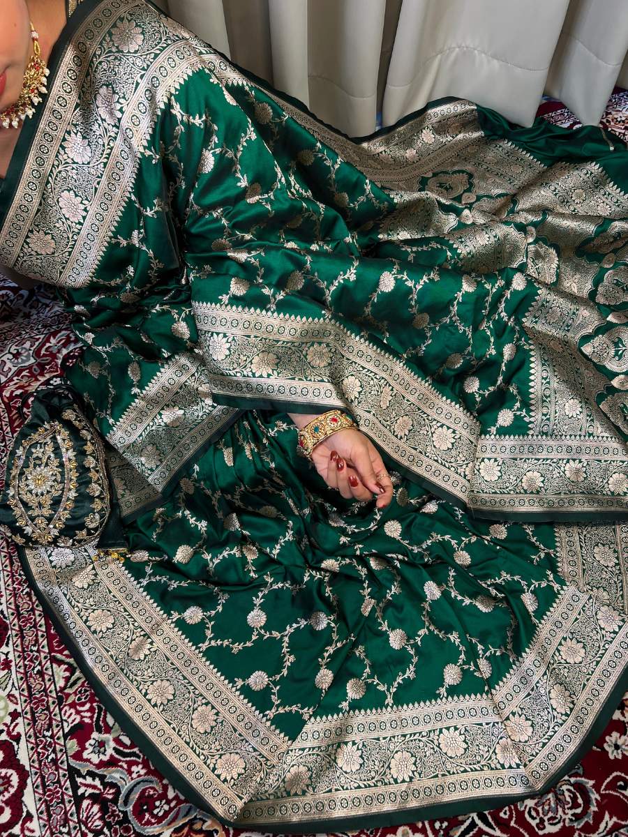 Emerald Green Katan Silk
