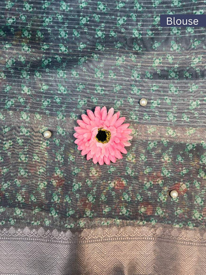 Grey Chiniya Silk