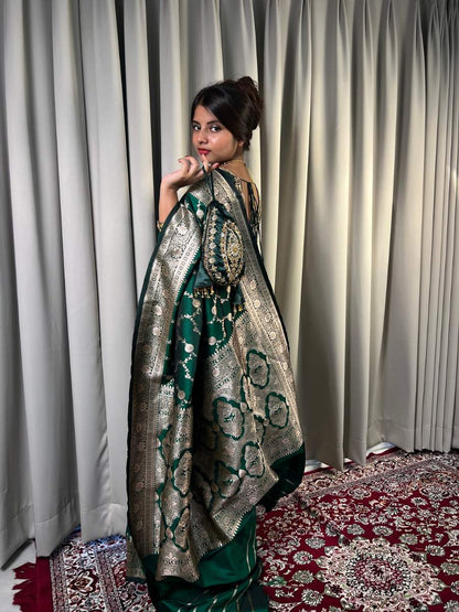 Emerald Green Katan Silk