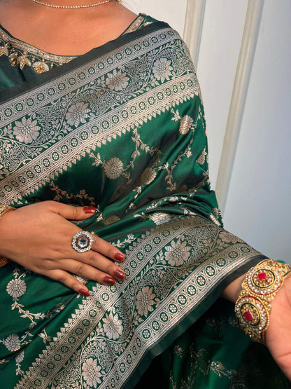 Emerald Green Katan Silk