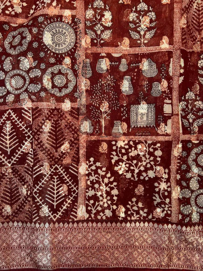 Brown Chanderi Silk