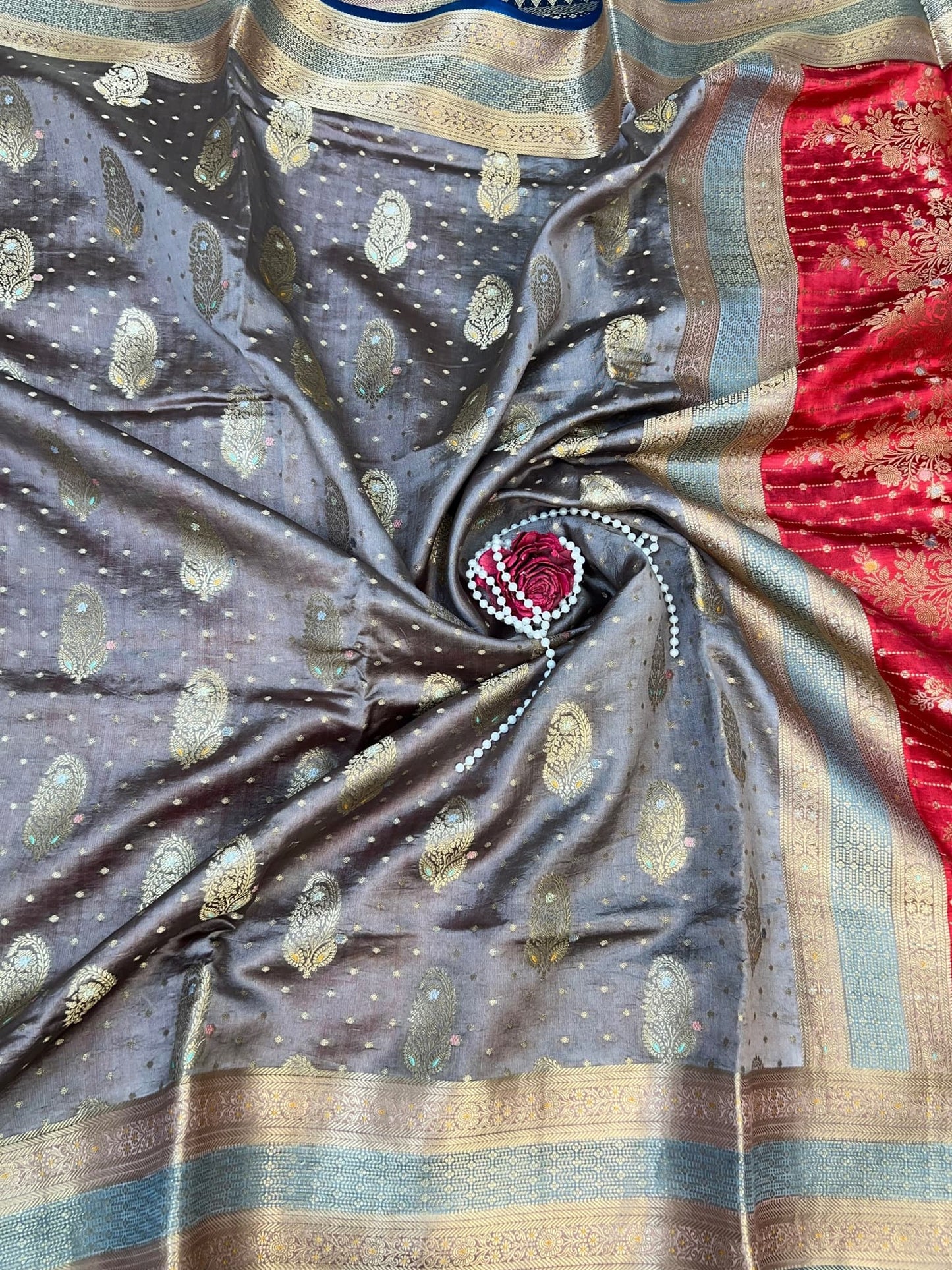 Grey Chiniya Silk