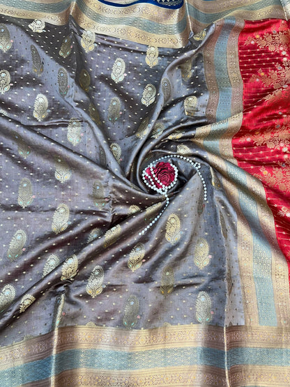 Grey Chiniya Silk