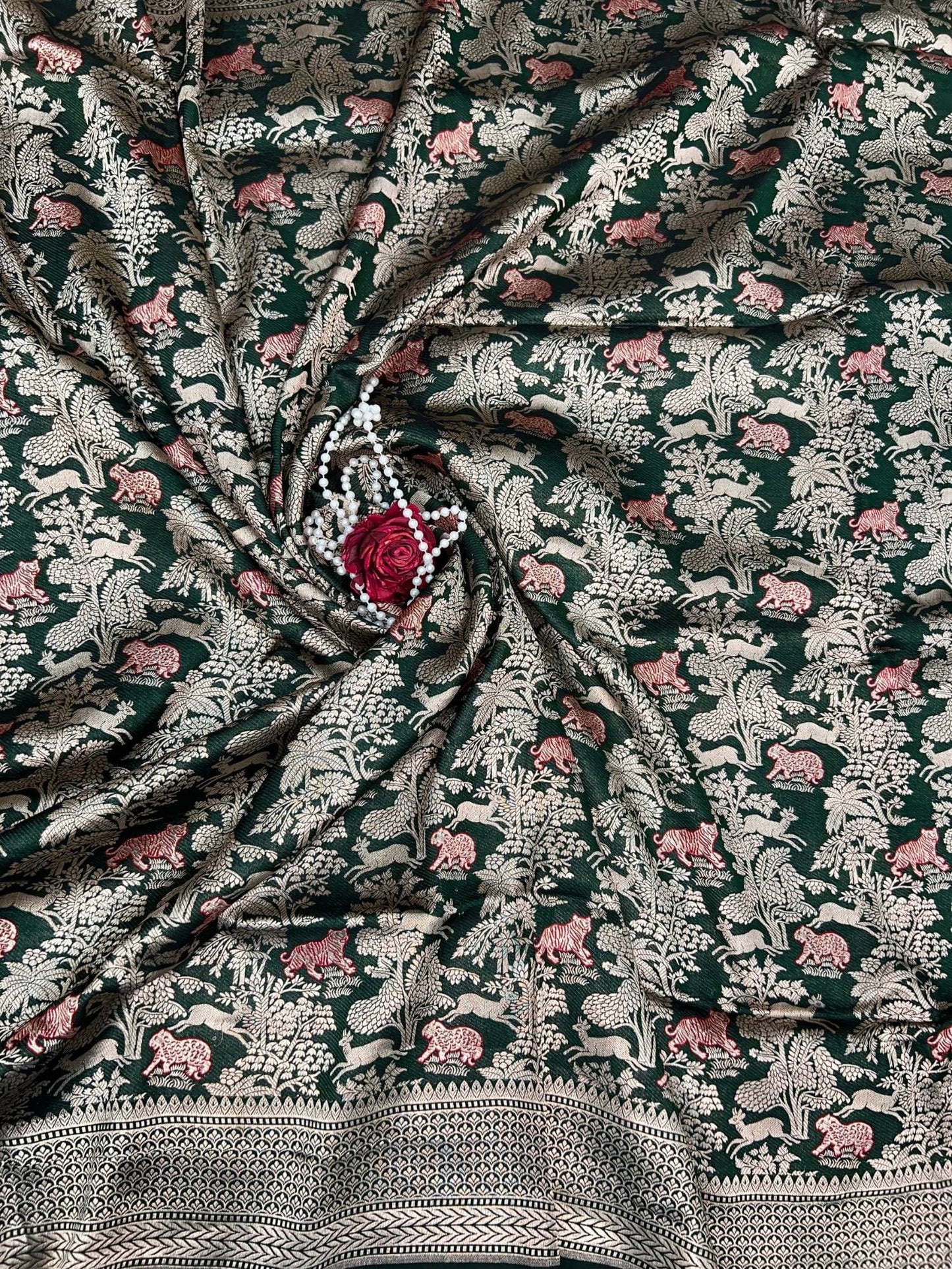 Bottle Green Katan Silk