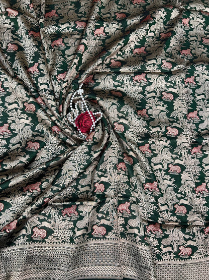 Bottle Green Katan Silk