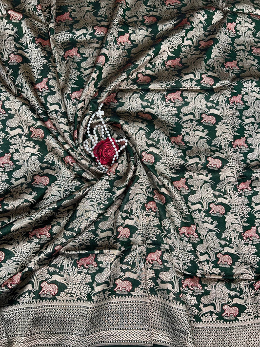 Bottle Green Katan Silk