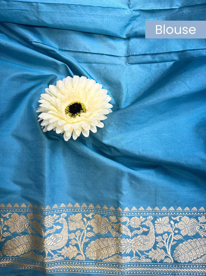 Sky Blue Katan Silk blouse