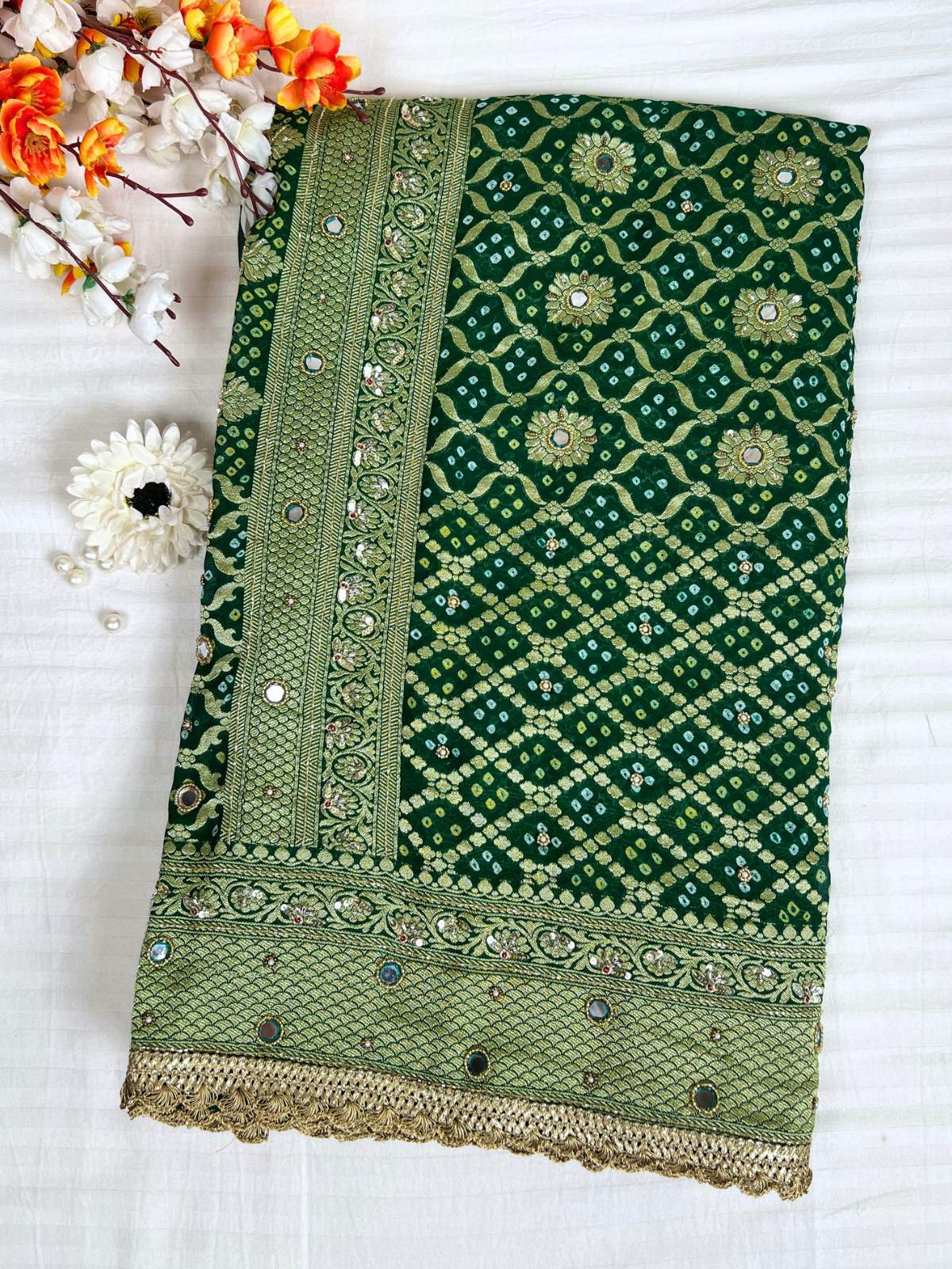 Bottle Green Bandhej