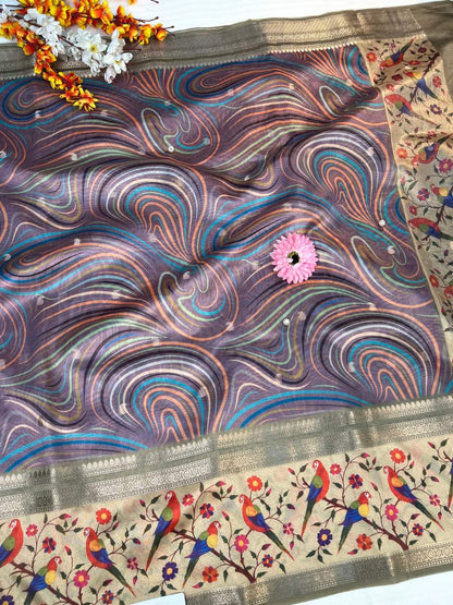 Multicolor Chiniya Silk