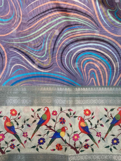 Multicolor Chiniya Silk