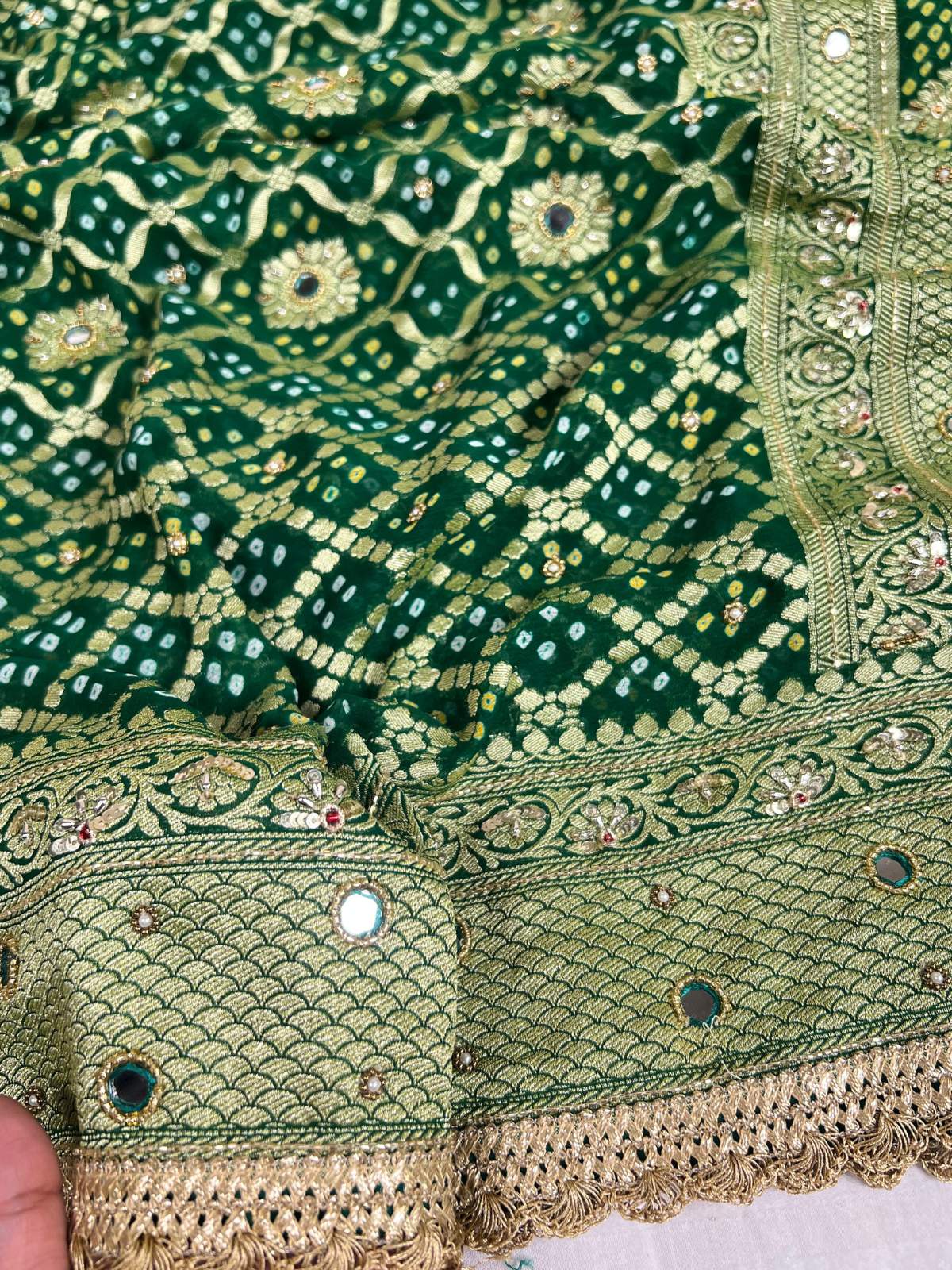 Bottle Green Bandhej
