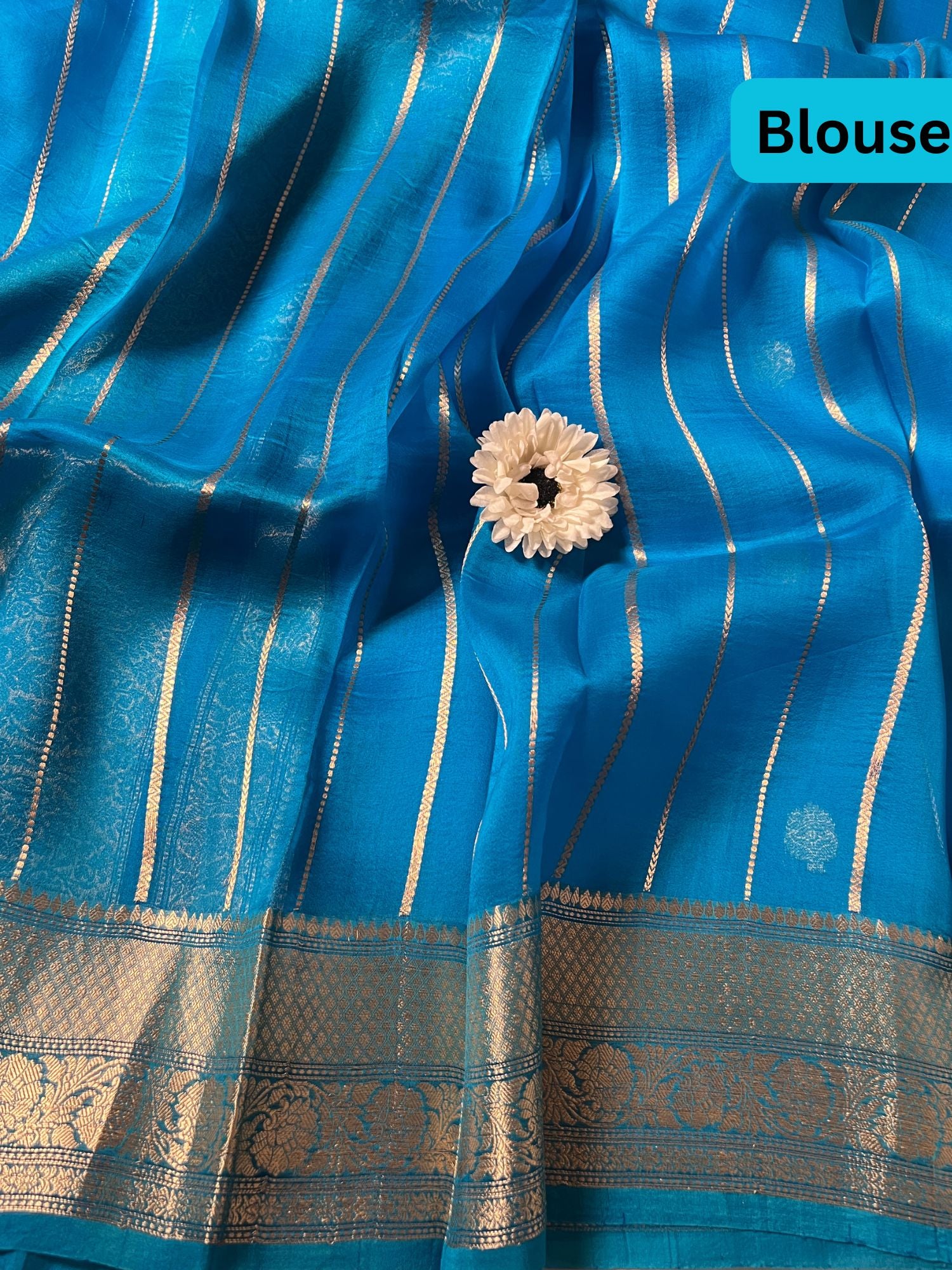  Royal Blue Kora Silk Blouse