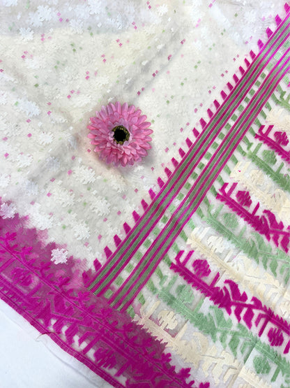Off White Cotton Silk Saree closeup view01