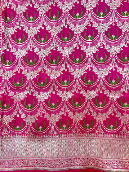Pink Katan Silk Saree