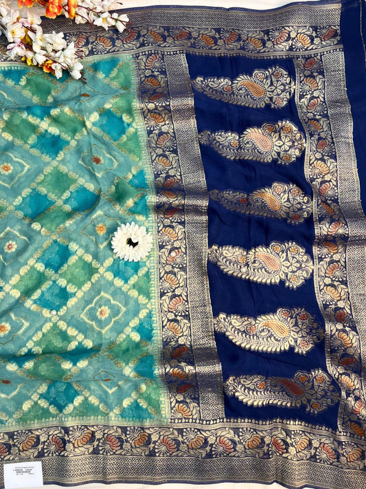 Aqua Blue Viscose Silk