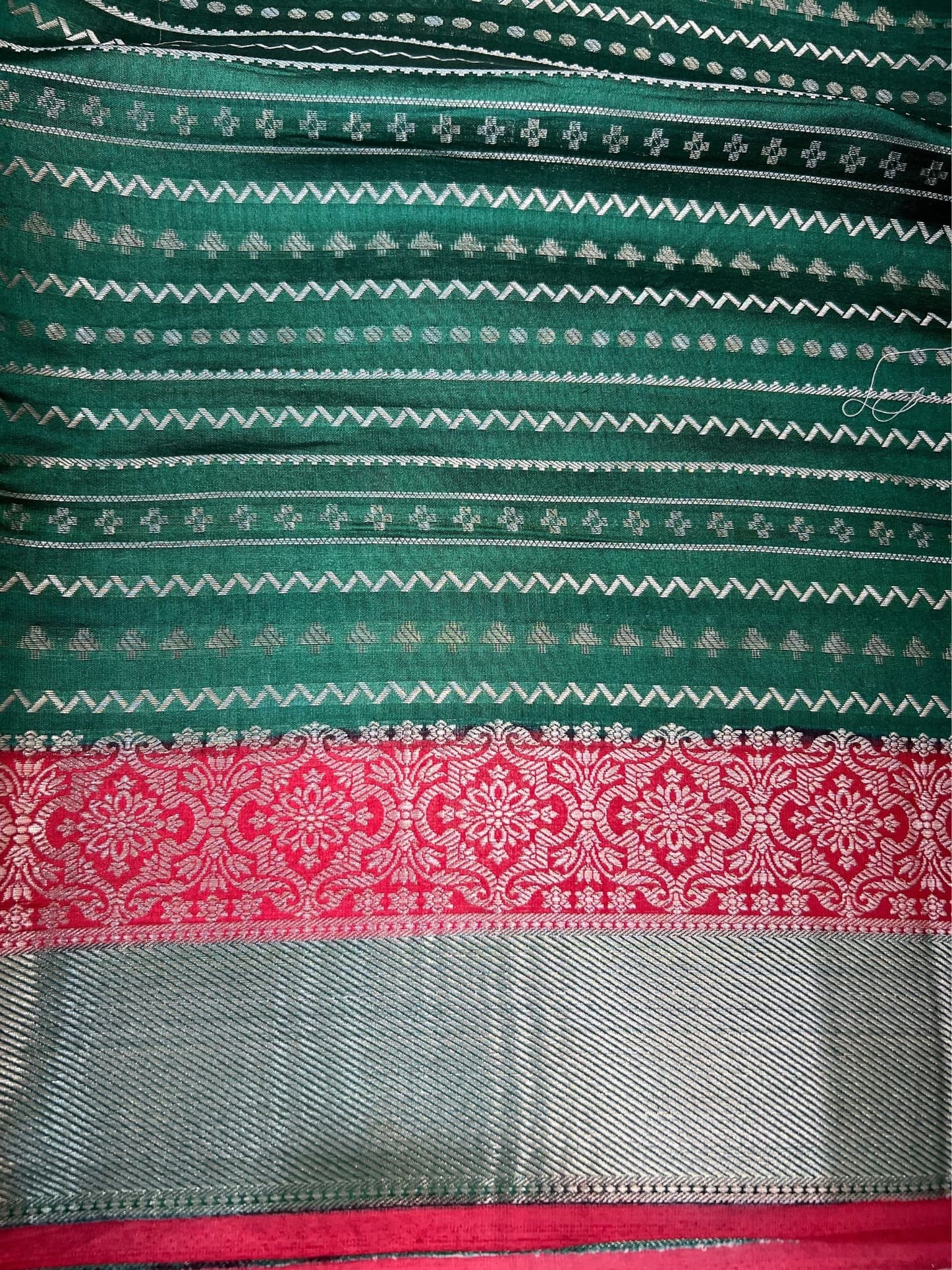 Bottle Green Chiniya Silk