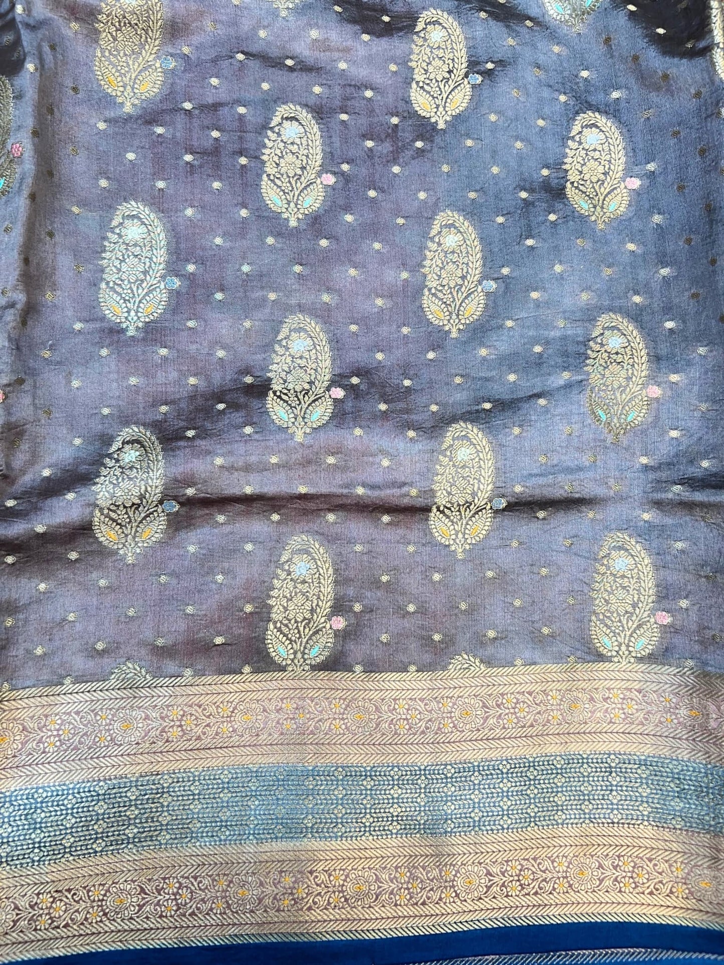 Grey Chiniya Silk