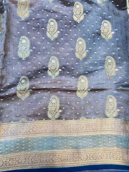 Grey Chiniya Silk