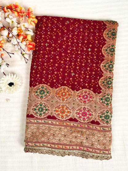 Maroon Bandhej