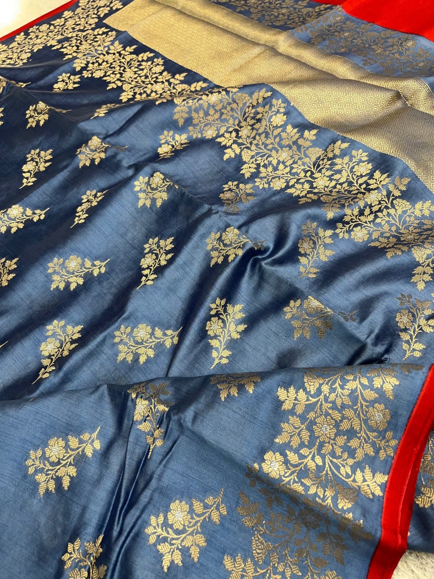 Blue Chiniya Silk