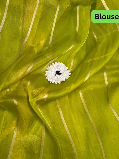 Olive Green Kora Silk Blouse