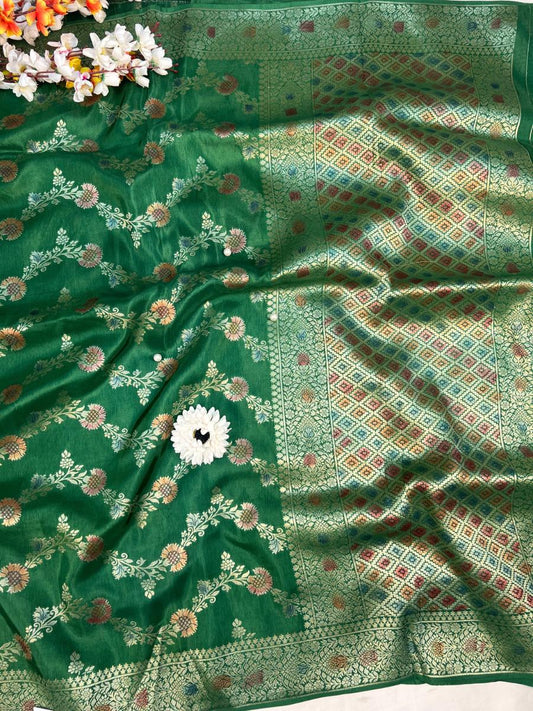 Bottle Green Viscose Silk