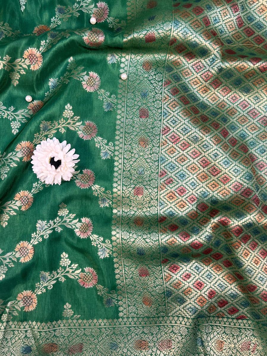 Bottle Green Viscose Silk