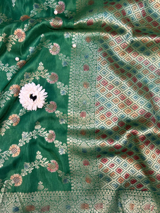Bottle Green Viscose Silk