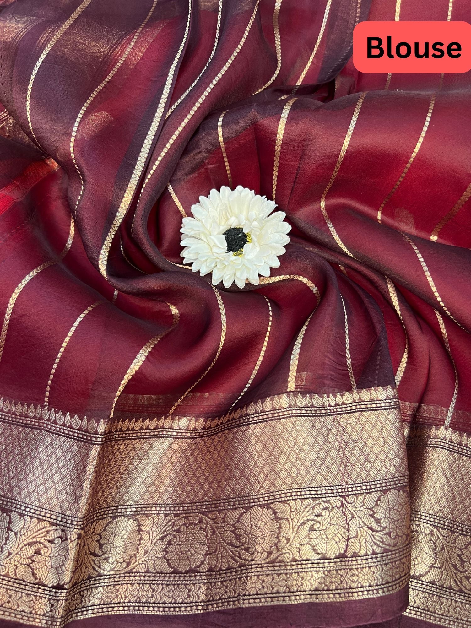 Red Kora Silk Blouse