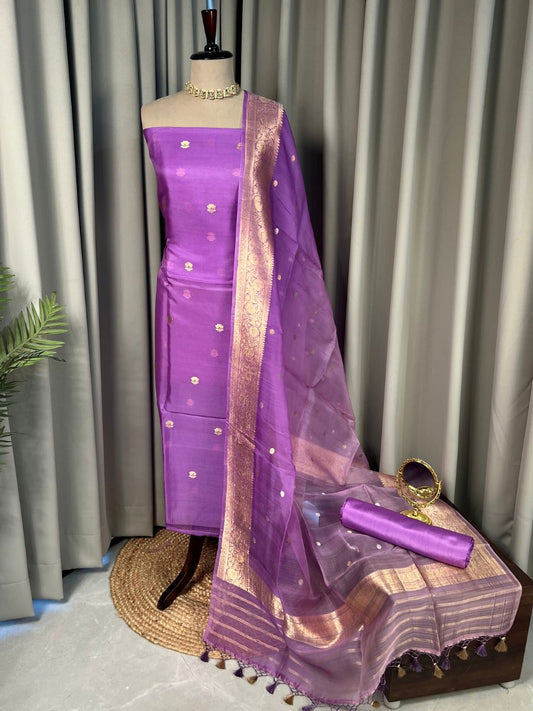 Lavender Kora Silk Suit Set