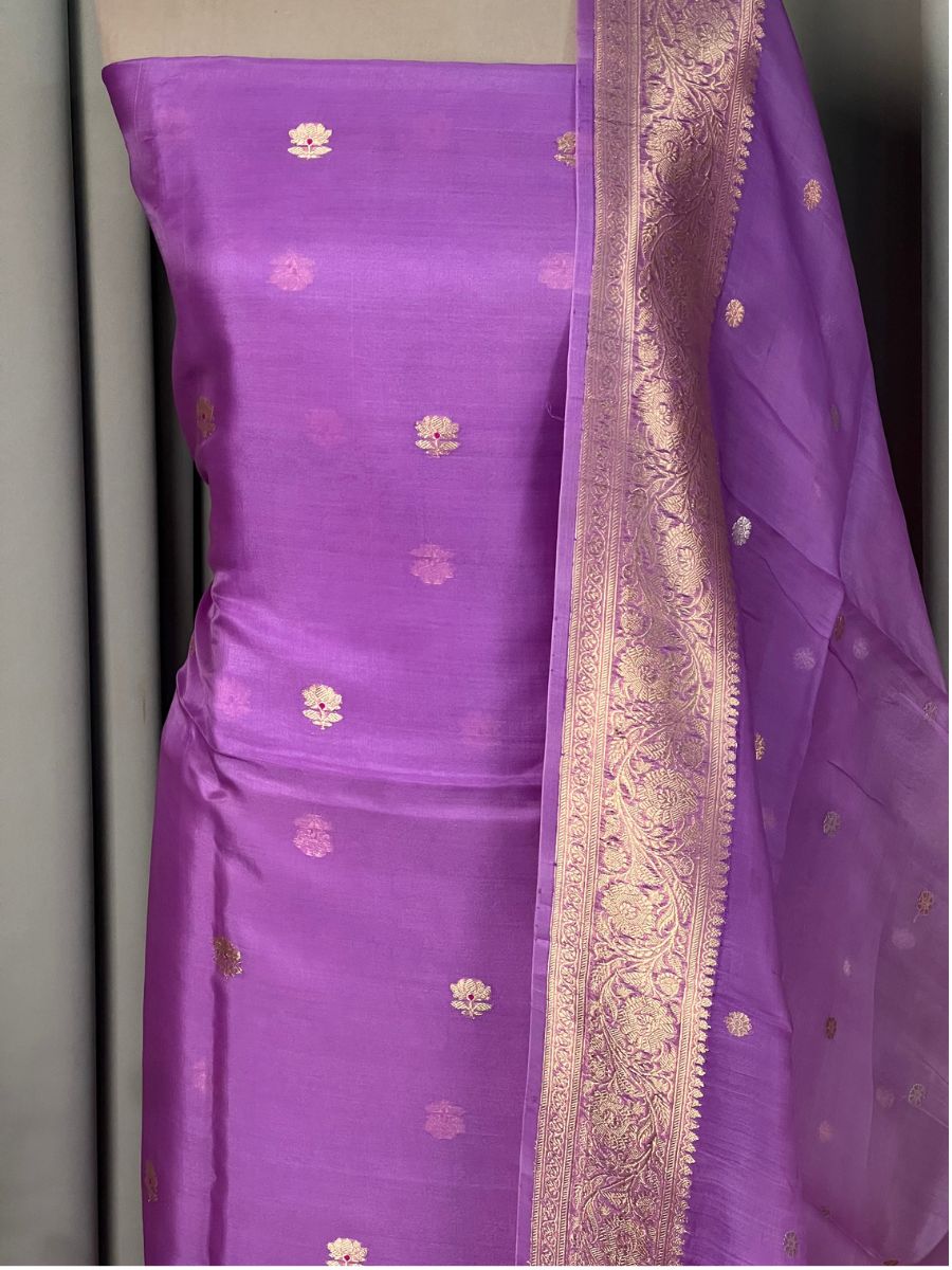 Lavender Kora Silk Suit Set