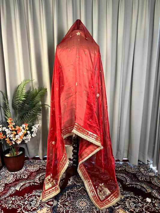 Royal Red Karwa Chauth Dupatta