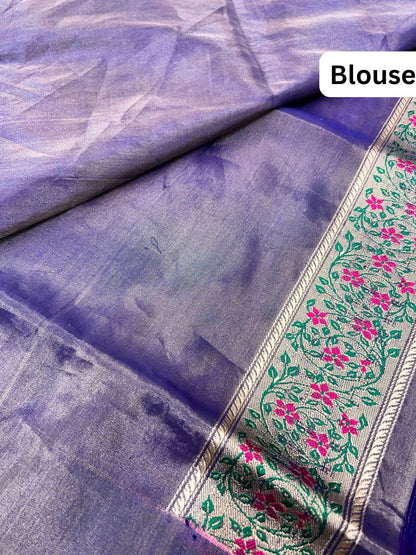 Purple brocade blouse