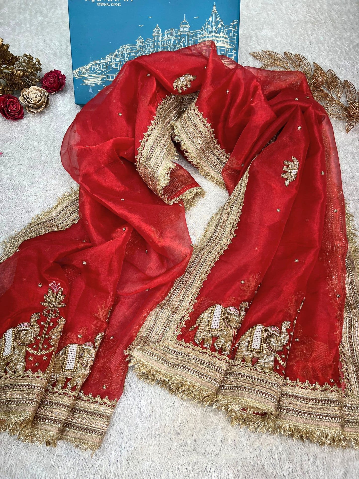 Royal Red Gajraj Dupatta