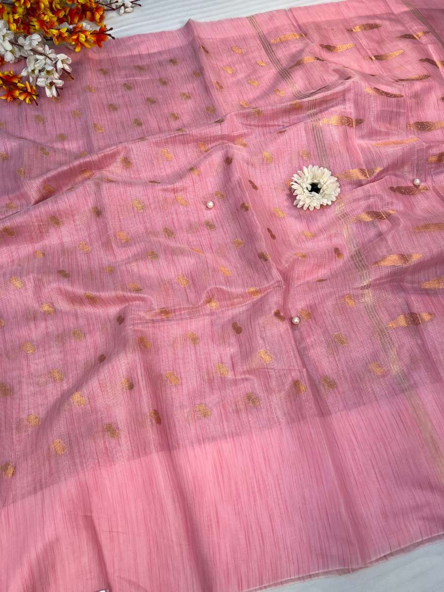 Pink Banarasi Silk Saree - Mantavya Banaras