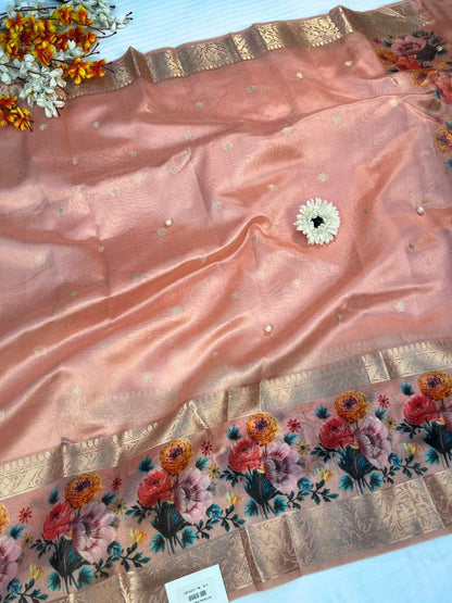 Pink Banarasi Silk Saree - Mantavya Banaras