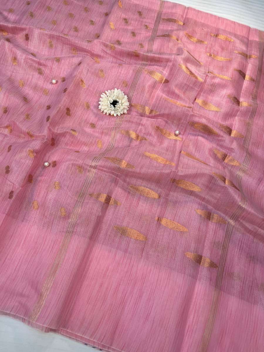 Pink Banarasi Silk Saree - Mantavya Banaras