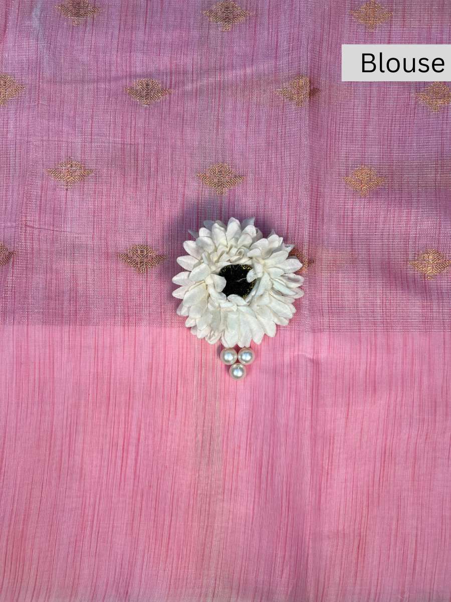 Pink Banarasi Silk Blouse - Mantavya Banaras