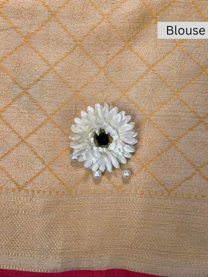 Yellow Banarasi Silk Blouse - Mantavya Banaras