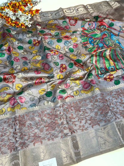 Blue Banarasi Silk Saree - Mantavya Banaras