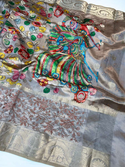 Blue Banarasi Silk Saree - Mantavya Banaras