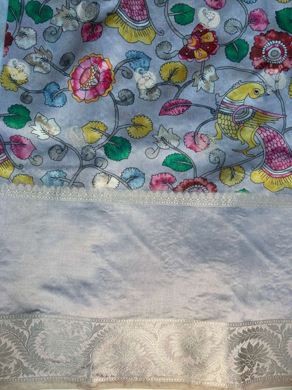 Blue Banarasi Silk Saree - Mantavya Banaras