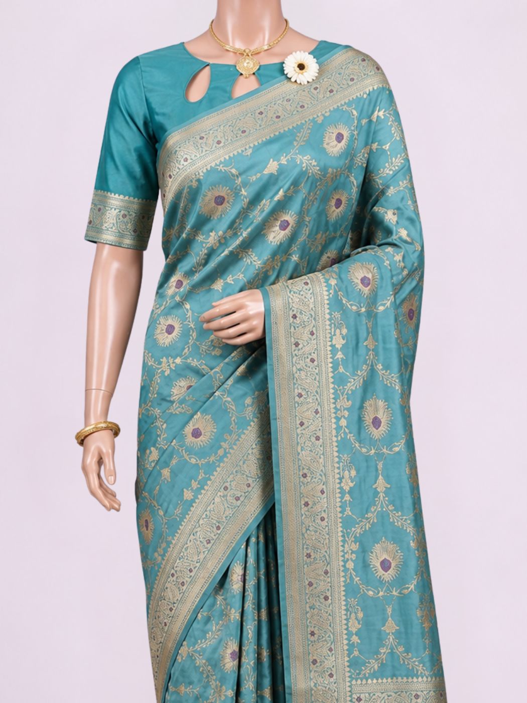 Aqua Green Katan Silk