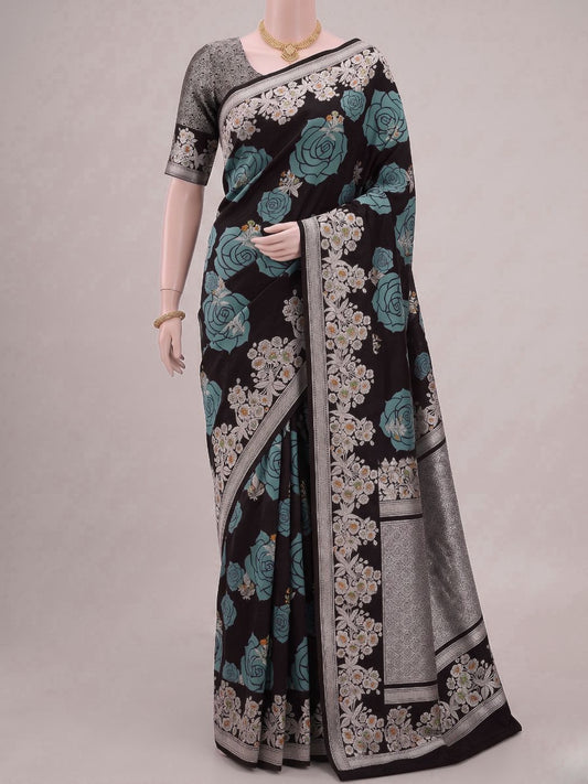 Black Katan Silk Saree Dummy View 01