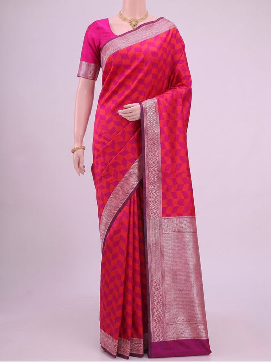 Vermilion Katan Silk Saree Dummy View 01