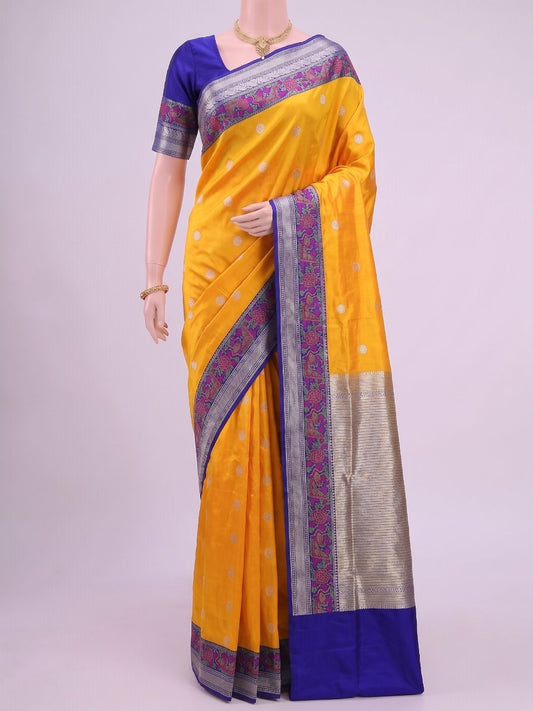 Yellow Katan Silk Saree Dummy View 01