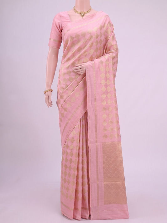 Peach Katan Silk Saree Saree Dummy View 01