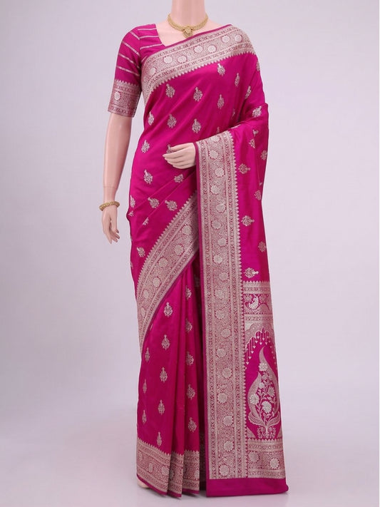 Pink Katan Silk Saree Dummy View 01